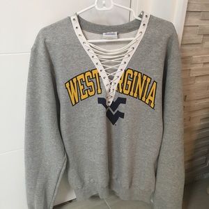 West Virginia sweatshirt lace up